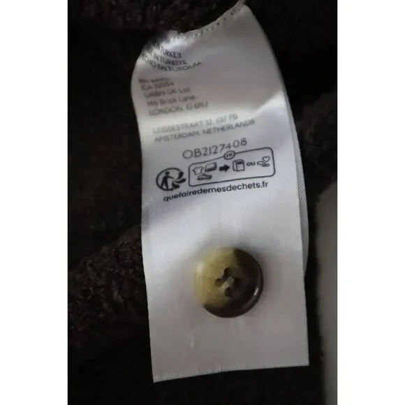 Free People OB2127408 Women's Sz XS Chocolate Brown Sydney Shrunken Cardigan - Picture 5 of 8